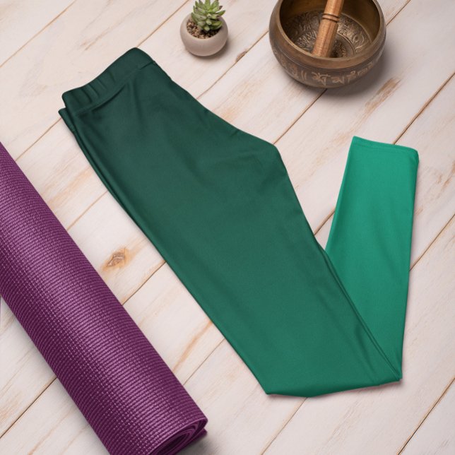 Trend im Herbst Farbe Jade Green Ombre Leggings (Mockup 1 Jade Green)
