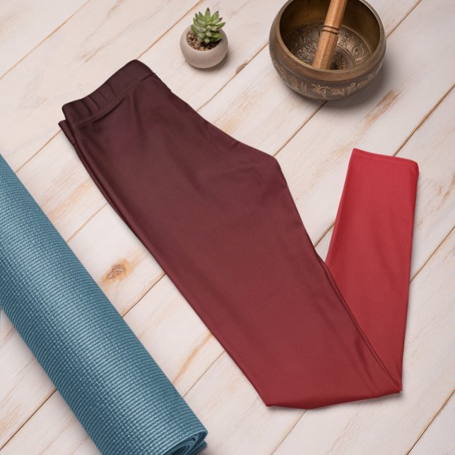 Trend im Herbst Farbe lebendig rot Ombre Leggings (Mockup 1 Vibrant Red)