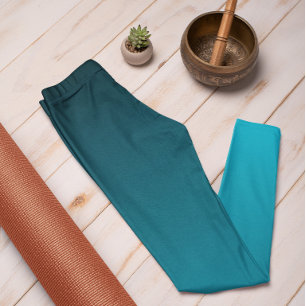 Trend im Herbst Farbe Vivid Cyan Ombre Leggings