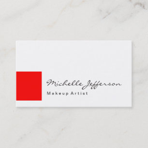 Trend Makeup Artist White Red Strip Visitenkarte