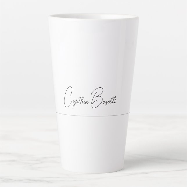 Trend Minimalistisch Moderne Schlichte Kalligraphi Milchtasse (Vorderseite)