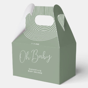 Trend Sage Grün Baby Shower Skript Geschenkschachtel