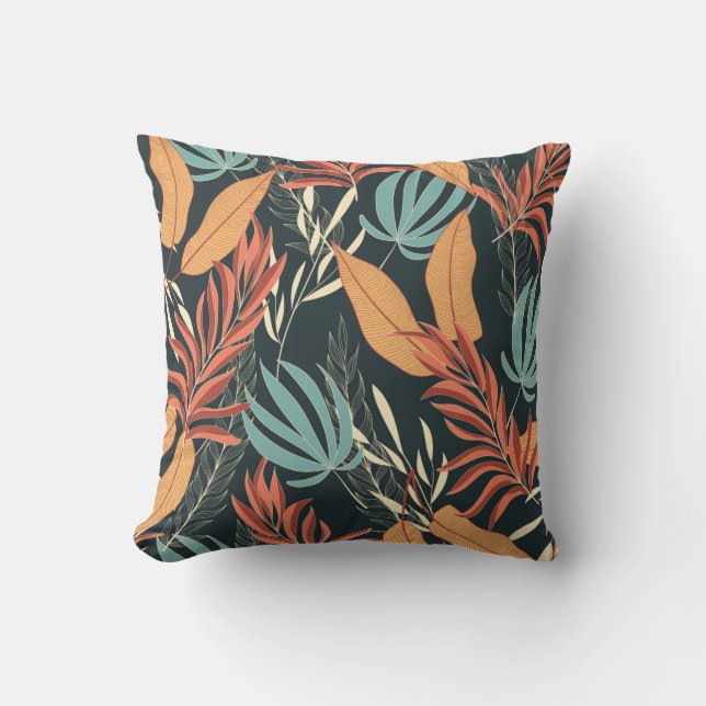 Trend seamless tropical pattern with bright yellow kissen (Vorderseite)