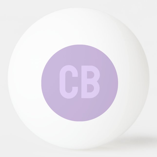 Trend Soft Violet Monogram Pong Ball Tischtennisball (Vorderseite)