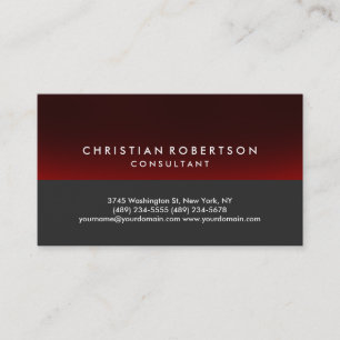 Trend Style Gray Red Niedlich Consultant Business  Visitenkarte