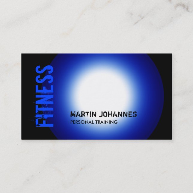 TrendBlack Blue White Light Business Card Visitenkarte (Vorderseite)