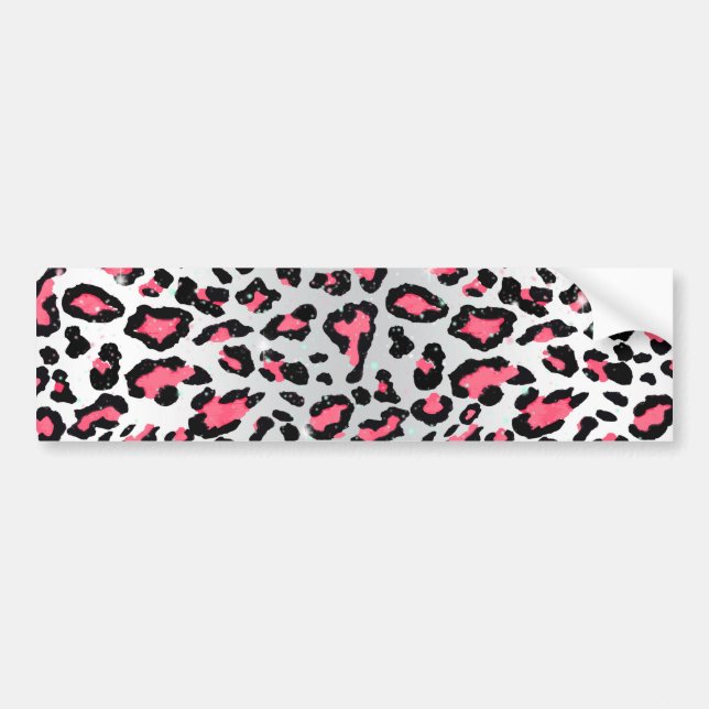 Trendblase-Gummi rosa Leoparden Tierdruck Autoaufkleber (Vorne)