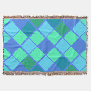 Trendblau und grünes Diamantmuster Decke