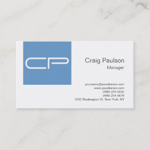 Trendblaue, moderne Monogram-Visitenkarte Visitenkarte