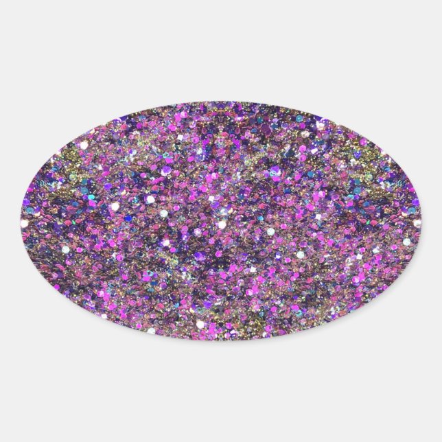 Trendblaue Rosa Gold Glitzer Blank Template Ovaler Aufkleber (Vorderseite)