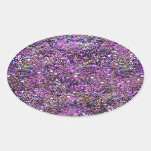 Trendblaue Rosa Gold Glitzer Blank Template Ovaler Aufkleber