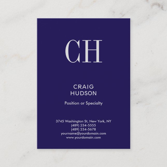 TrendBlue Monogram Berufliche Visitenkarte (Vorderseite)