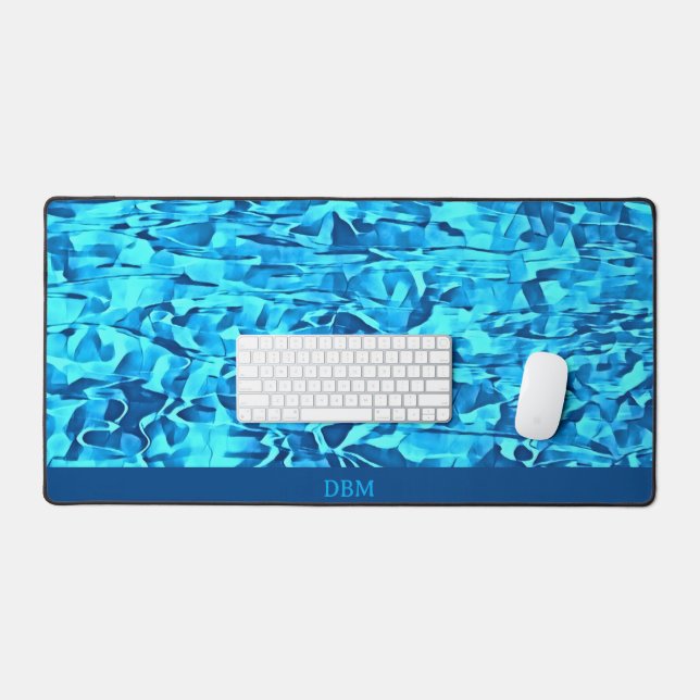 TrendBlue Pattern Wasserfarbe Abstrakt Schreibtischunterlage (Tastatur & Maus)