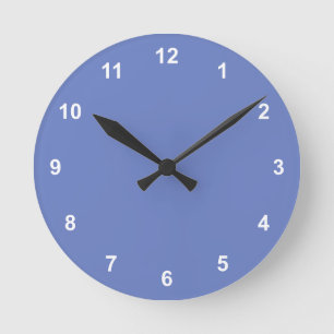 Trendfarbe - Jewel Blau Runde Uhr Mit Zahlen