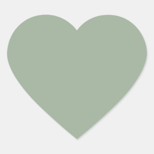 Trendfarbe Soft Sage Herz Aufkleber