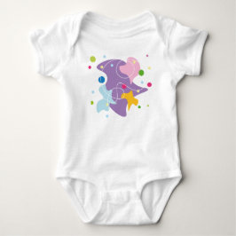 Trendfarbene abstrakte Muster in lila und blauen F Baby Strampler