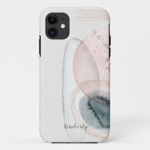 Trendfarbene, Abstrakte rosa goldene Formen Person Case-Mate iPhone Hülle