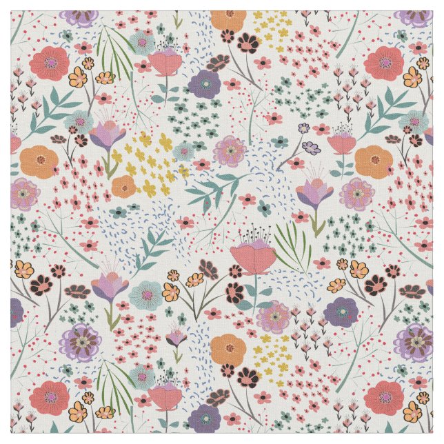Trendfarbene Blume Blumenmuster Frühling Stoff (Nahaufnahme)