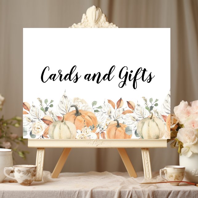 Trendfarbene Blume & Pumpkins Herbst Poster (Von Creator hochgeladen)