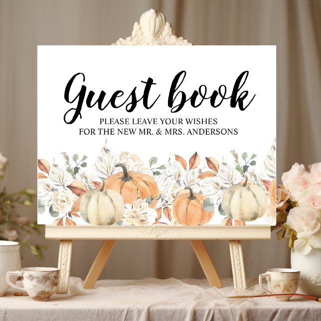 Trendfarbene Blume & Pumpkins Herbst Poster (Von Creator hochgeladen)