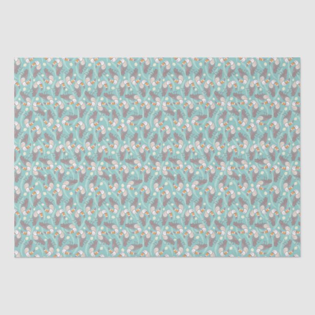 Trendfarbene exotische Toucans Seidenpapier (Vorderseite)