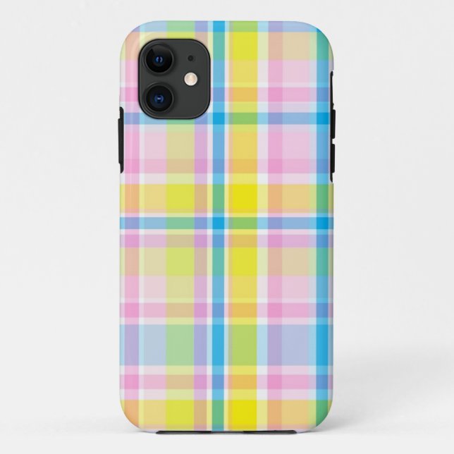 Trendfarbene, gelb-blaue Teermotive-Accessoires Case-Mate iPhone Hülle (Rückseite)