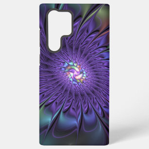 Trendfarbene Moderne Abstrakte Fraktal Blume Samsung Galaxy Hülle