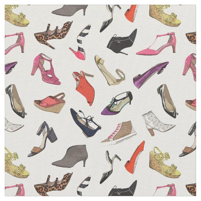 Trendfarbene Modeschuhe Stoff (Nahaufnahme)