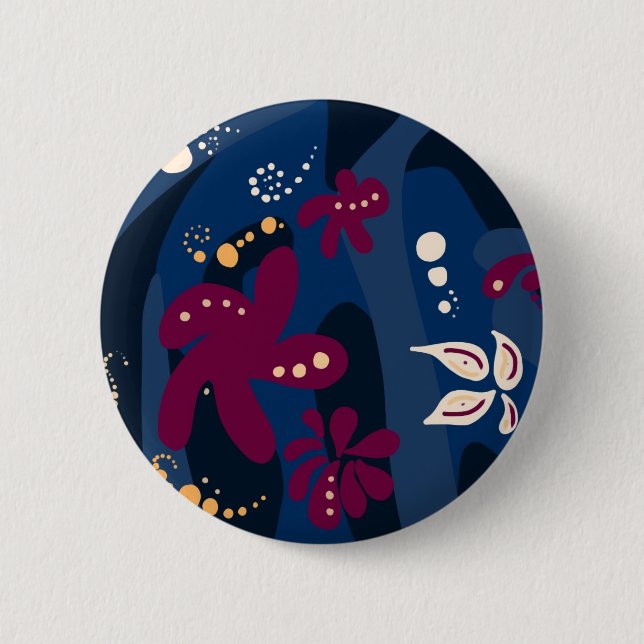 Trendfarbene Muster-Accessoires, abstrakt-blau-pin Button (Vorderseite)