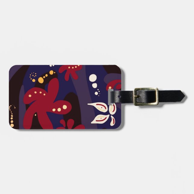 Trendfarbene Muster-Accessoires, schwarz, lila abs Gepäckanhänger (Vorderseite horizontal)