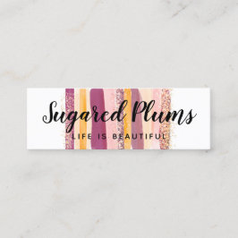 Trendfarbene Plum Lila & Gold Social Media Mini Visitenkarte