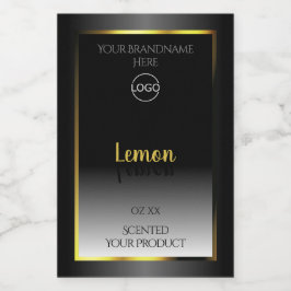 Trendfarbene Schwarz-weiße Produktmarken Gold-Fram Lebensmitteletikett