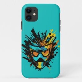 Trendfarbene türkisfarbene Paintball-Spritzer Case-Mate iPhone Hülle