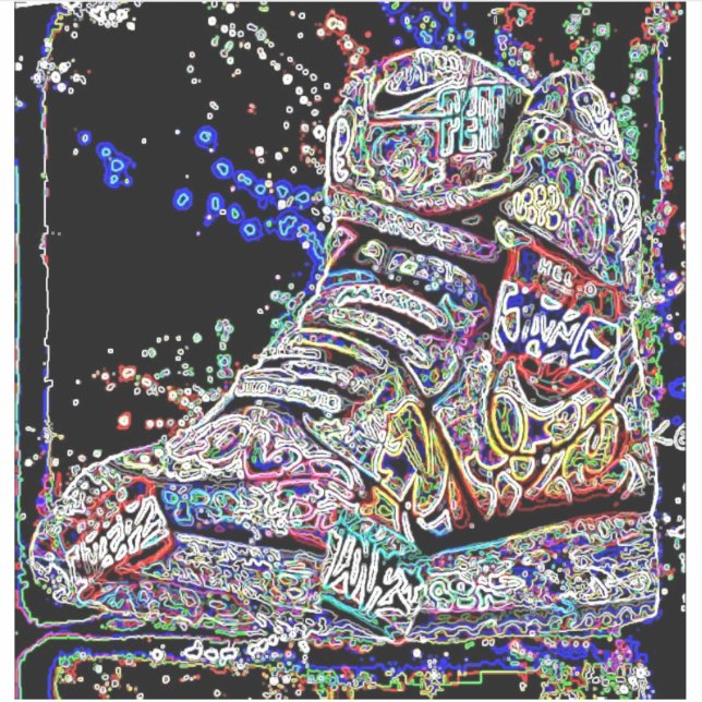 Trendfarbene Wasserfarbengraffiti Sneakers Aufkleber (Vorderseite)