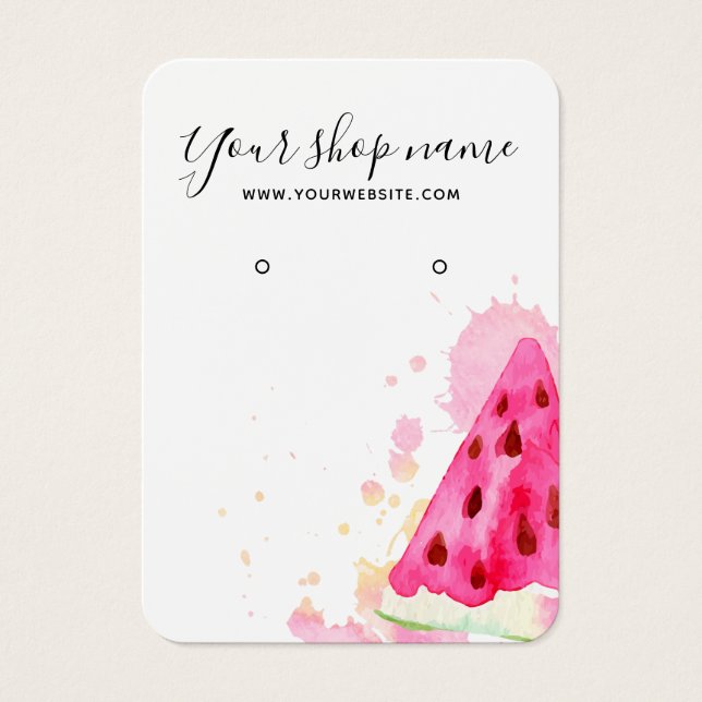 Trendfarbene Wassermelone Ohrring-Grafikkarte (Vorderseite)