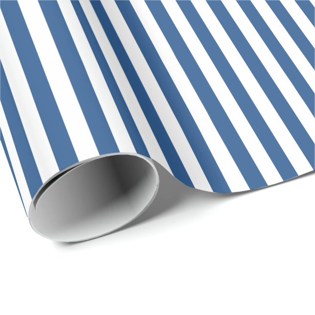Trendfarbene weiße und weiße weiße Streifen Geschenkpapier (Rolleneckpunkt)