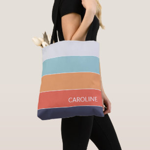 Trendfarbene, zeitlose Streifen Art Muster Tasche