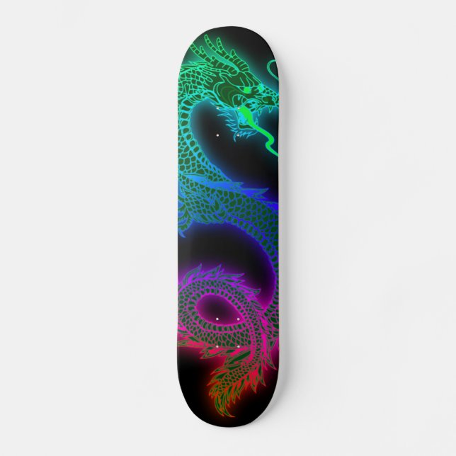 Trendfarbener chinesischer Drache Skateboard (Vorderseite)