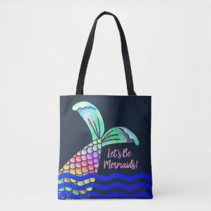 Trendfarbener Mermaid-Schwanz und Waves Tasche