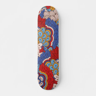 Trendfarbener Spaß Modernes Abstraktes Blumenmuste Skateboard
