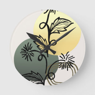 Trendfarbenes Hintergrunddesign Runde Wanduhr