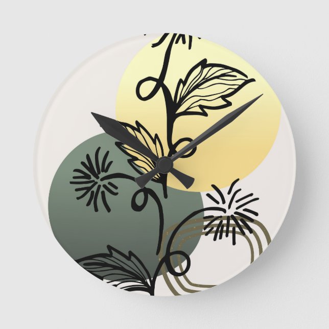 Trendfarbenes Hintergrunddesign Runde Wanduhr (Vorderseite)
