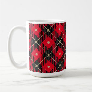 Trendfarbenes Kariertes Muster Kaffeetasse