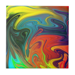 Trendfarbenes Neonorangefarbenes, blau-gelbes Grün Fliese