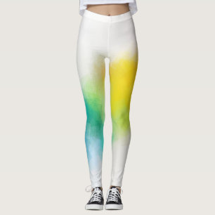 Trendfarbenes Rosa Rosa Blau Grün Gelb Moderne Leggings