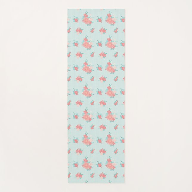 Trendfarbenes und schönes Blumendesign Yogamatte (Vorderseite)