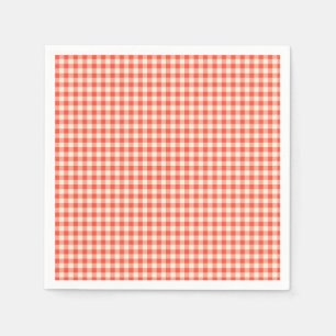 Trendfarbenes Vintages rotes Schachbrettmuster Serviette