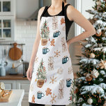 Trendfarbenes Weihnachtsmuster | Wasserfarbe Schürze<br><div class="desc">Trendfarbenes Weihnachtsmuster | Wasserfarbe</div>