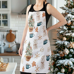 Trendfarbenes Weihnachtsmuster Wasserfarbe Schürze