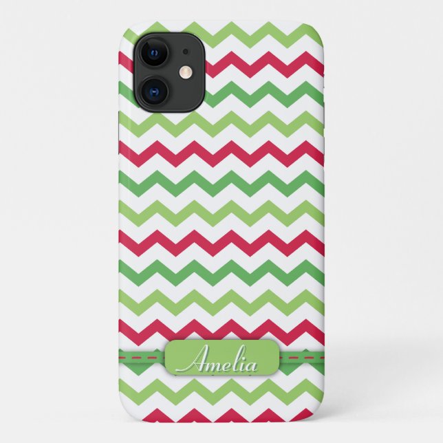 Trendfarbenes Zickzack Weihnachtsmuster Case-Mate iPhone Hülle (Rückseite)